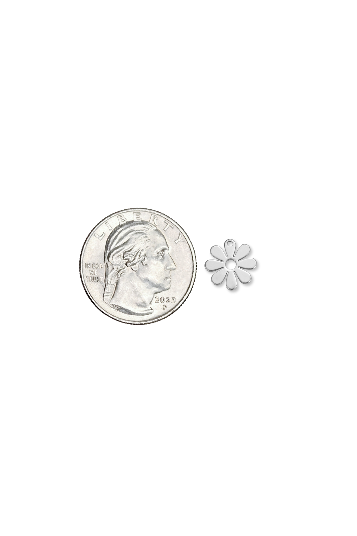 Stainless Steel Cut-Out Daisy Flower Charm