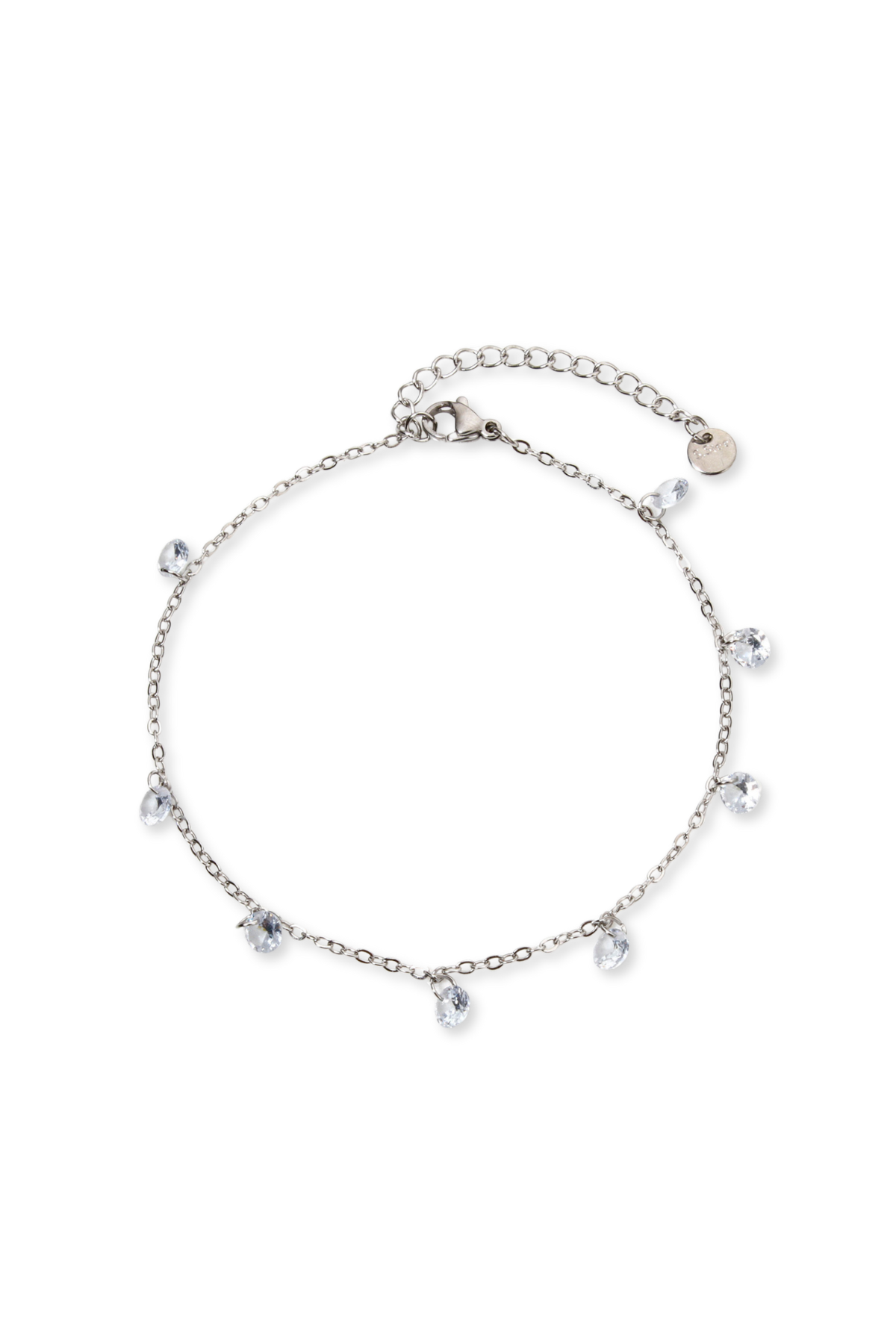 Stainless Steel Dainty Clear Rhinestone 8.7" Anklet- Available in Gold & Silver!