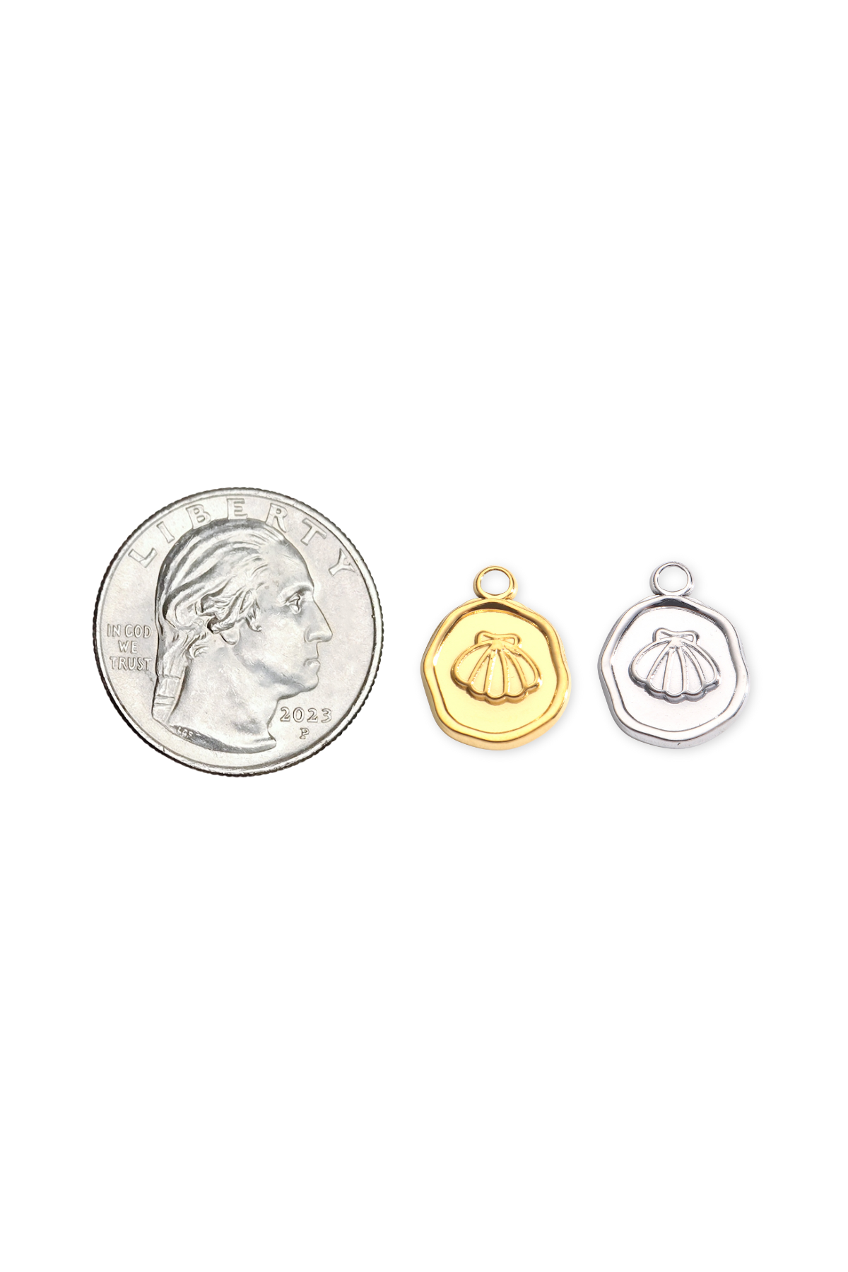 Stainless Steel Disk Shell Charm