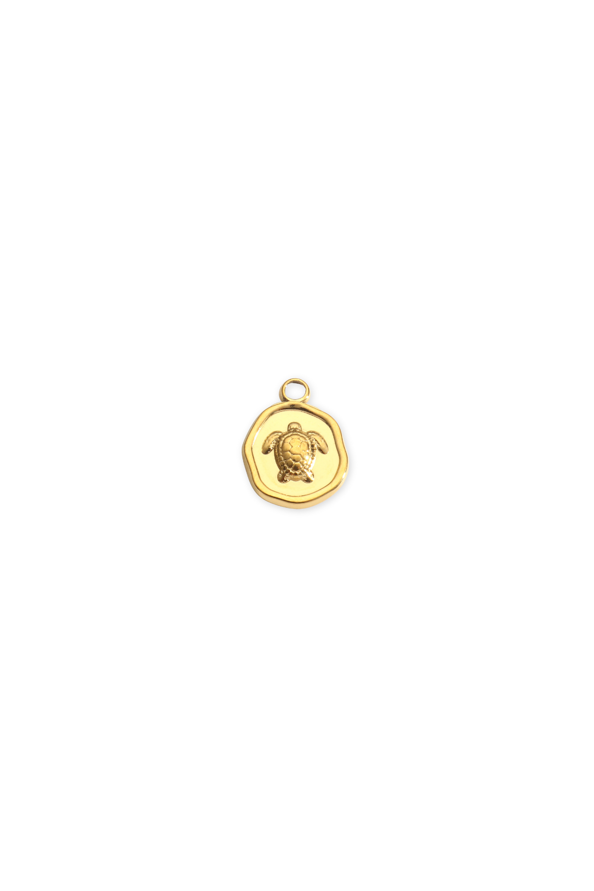 Stainless Steel Disk Turtle Charm
