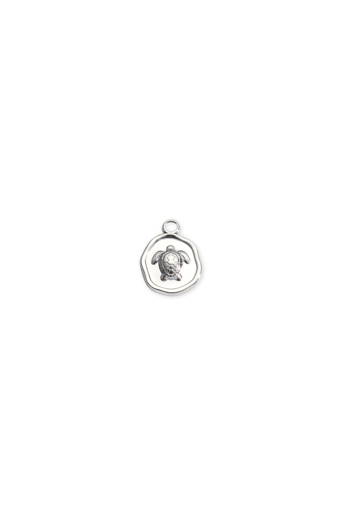 Stainless Steel Disk Turtle Charm