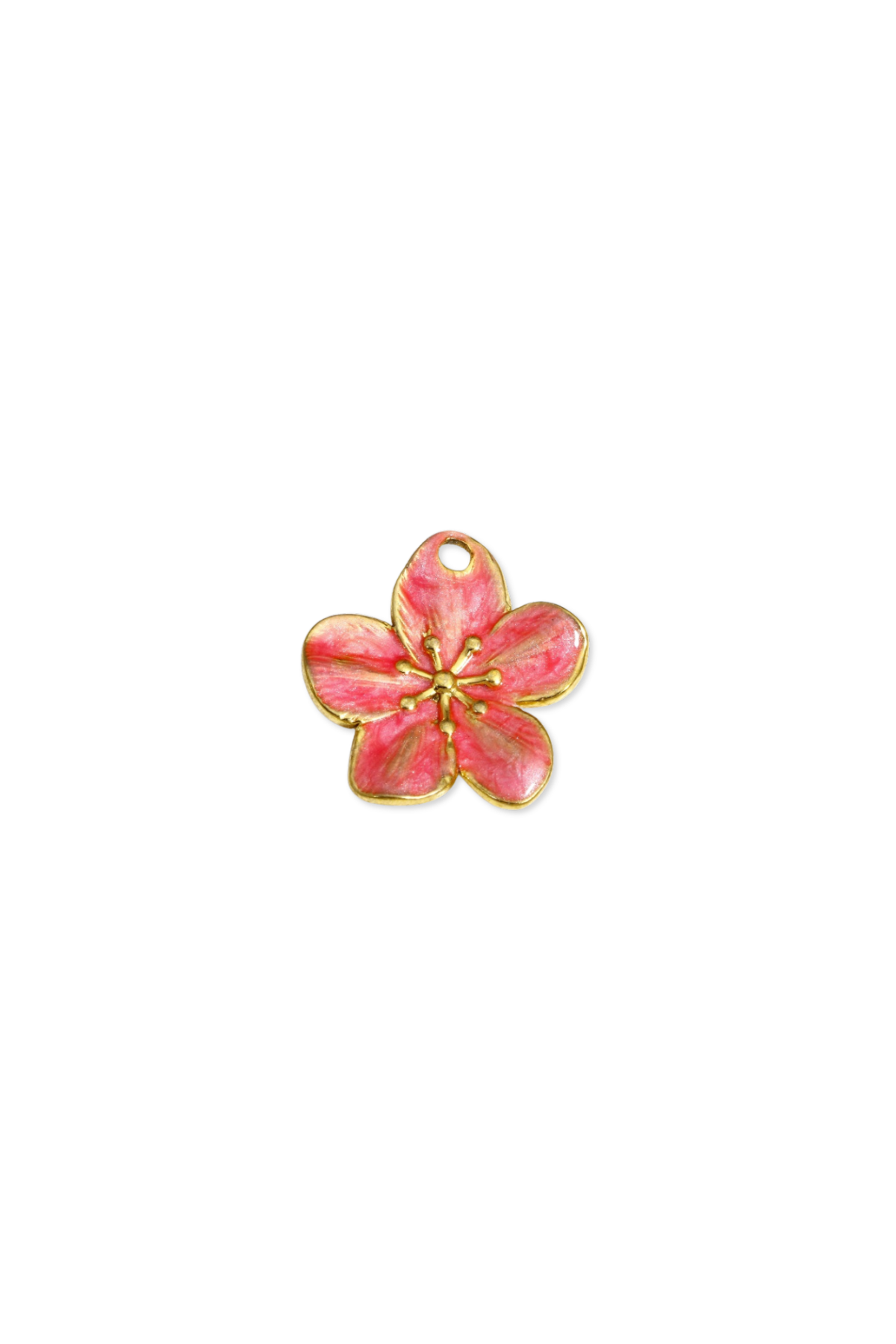 Stainless Steel Large Enamel Flower Charm