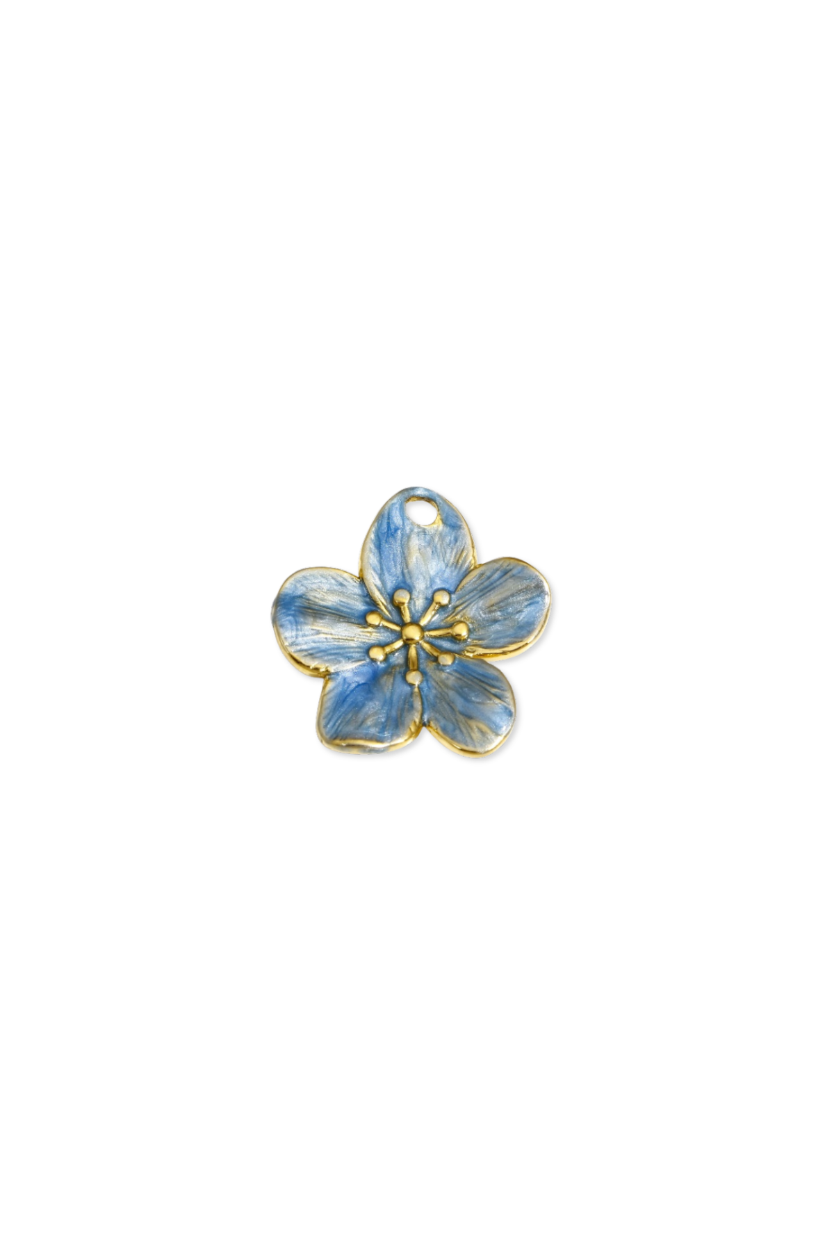 Stainless Steel Large Enamel Flower Charm
