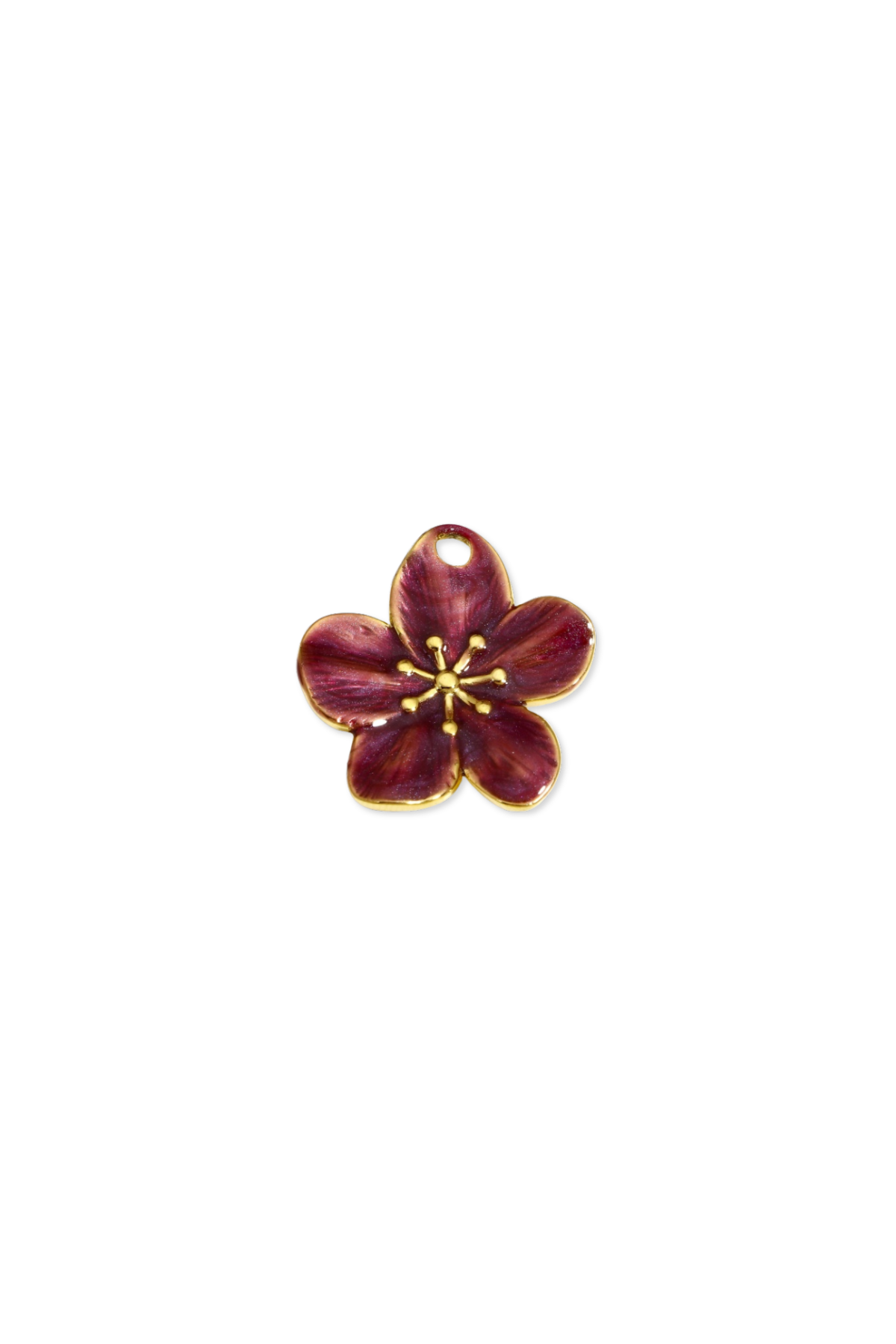 Stainless Steel Large Enamel Flower Charm