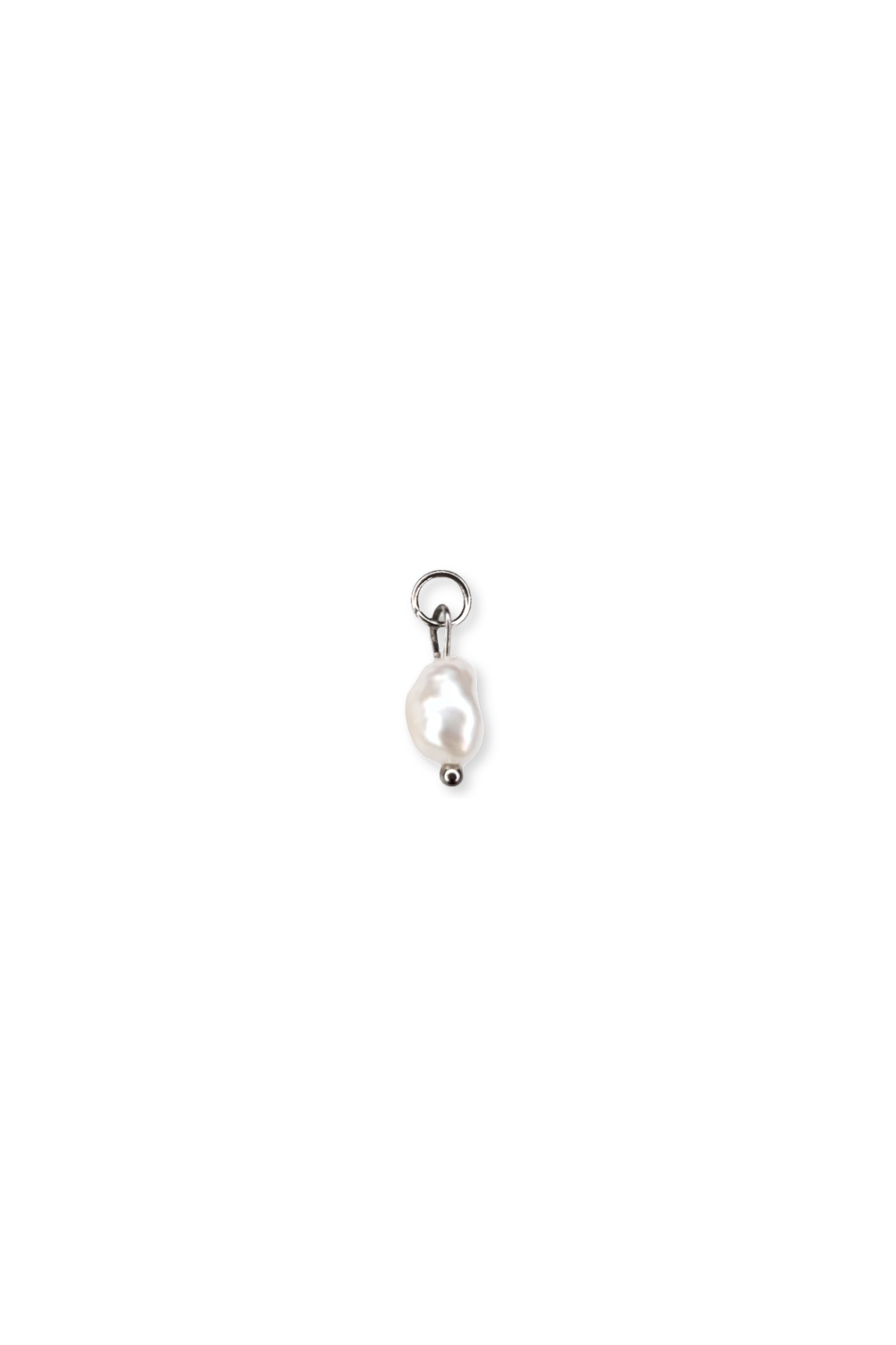 Stainless Steel & Natural Baroque Pearl Charm