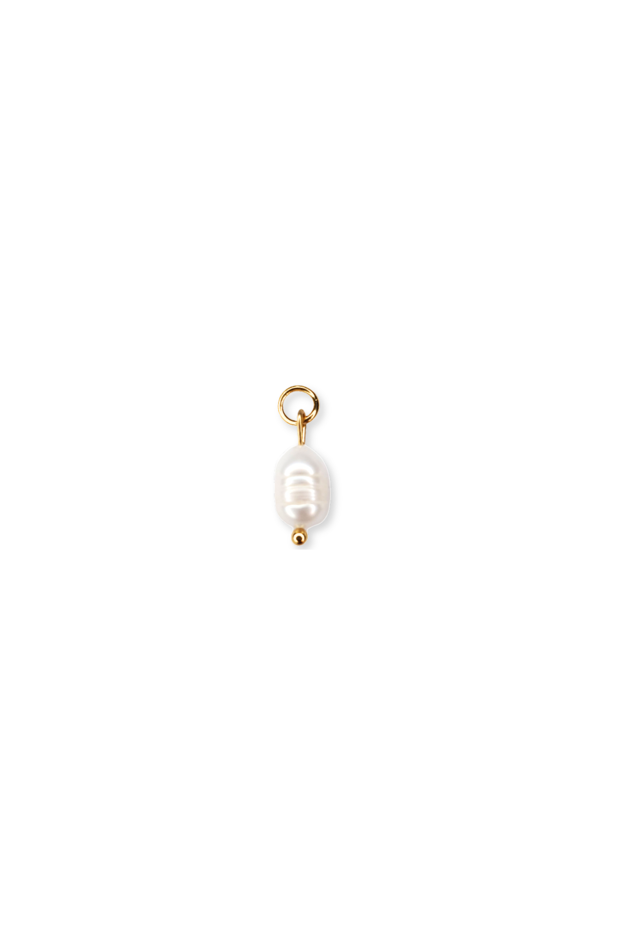 Stainless Steel & Natural Baroque Pearl Charm