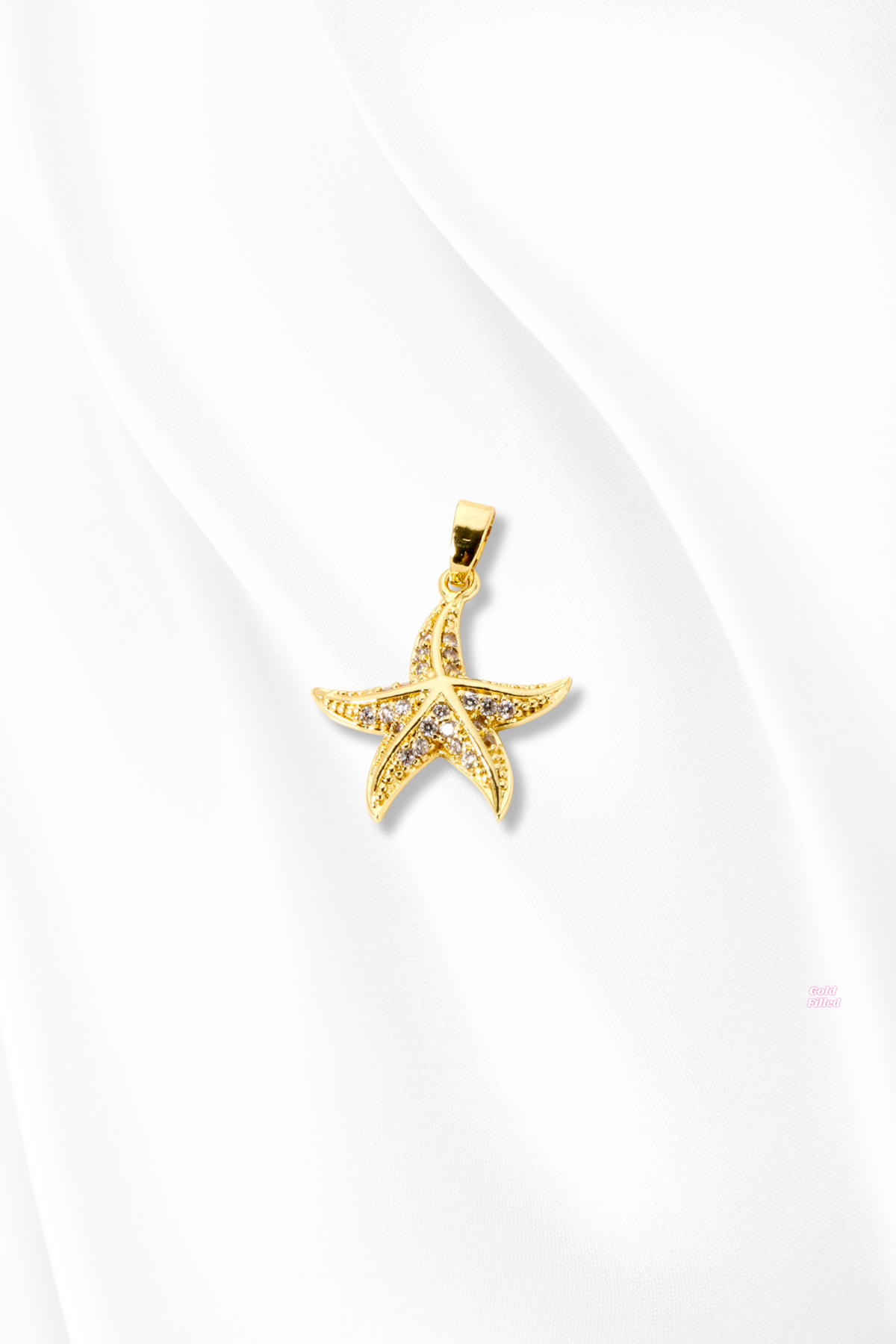 Starfish Micro Pave Cubic Zirconia Charm