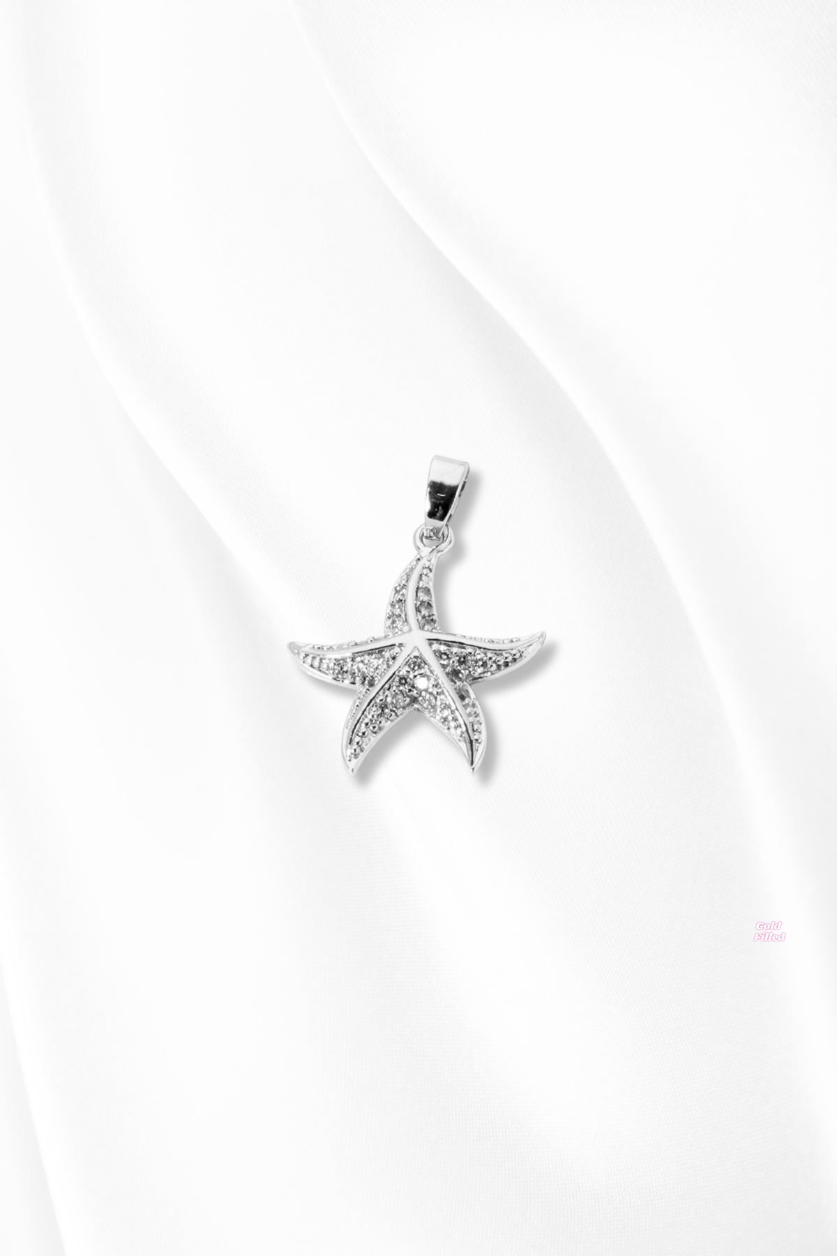 Starfish Micro Pave Cubic Zirconia Charm