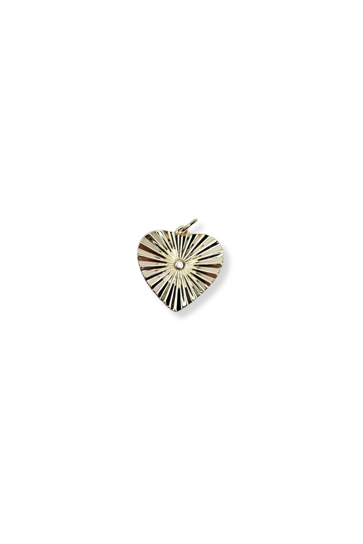 Textured Heart Cubic Zirconia Accent Charm