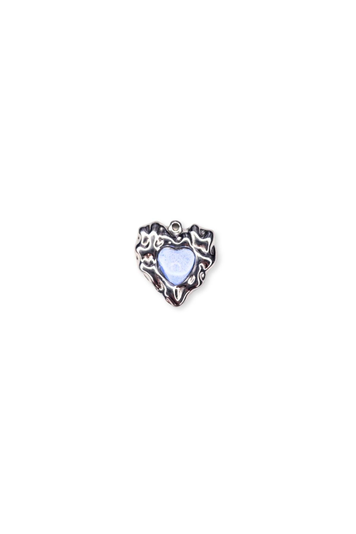 Textured Heart with Stone Charm