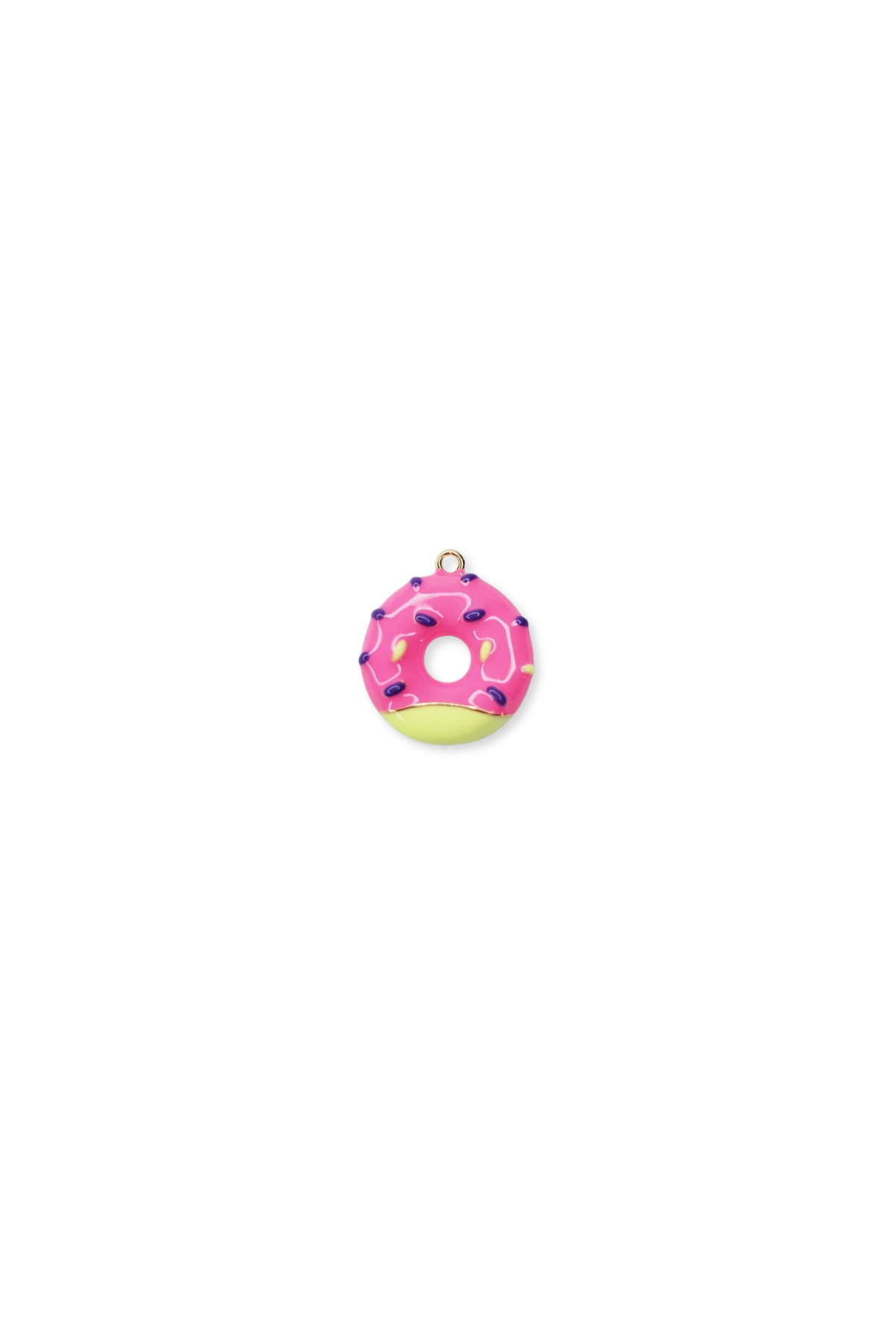 18K Real Gold Plated Enamel Donut Charm