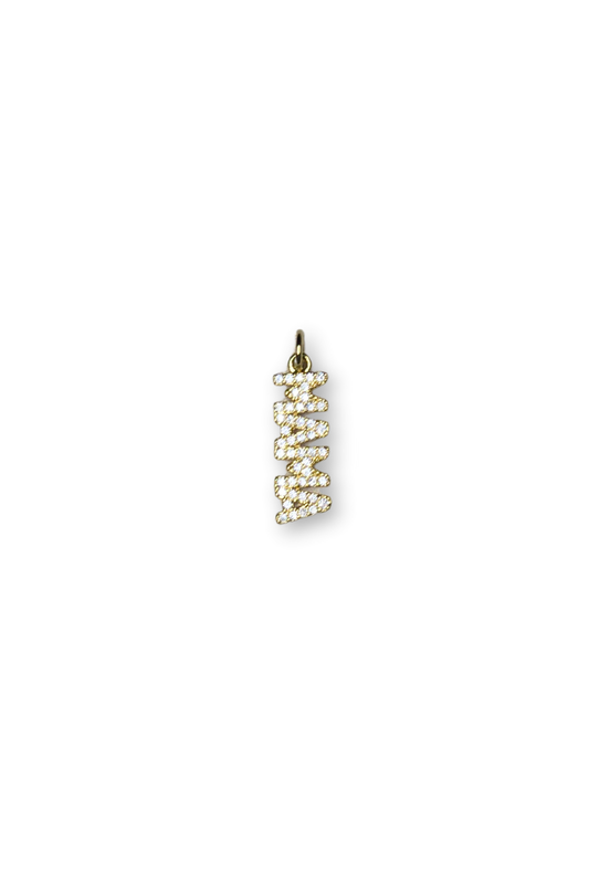 18K Real Gold Plated CZ Micro Pave Mama Charm
