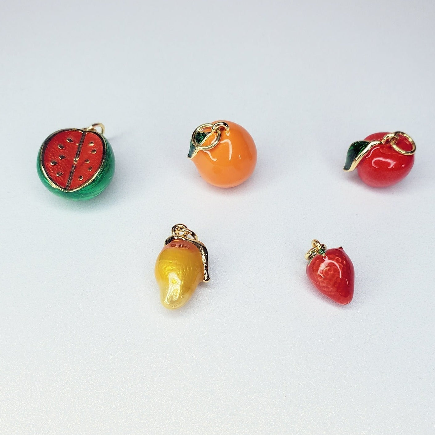 18K Real Gold Plated 3D Enamel Fruit Charm