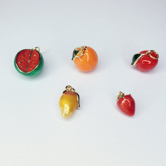 18K Real Gold Plated 3D Enamel Fruit Charm