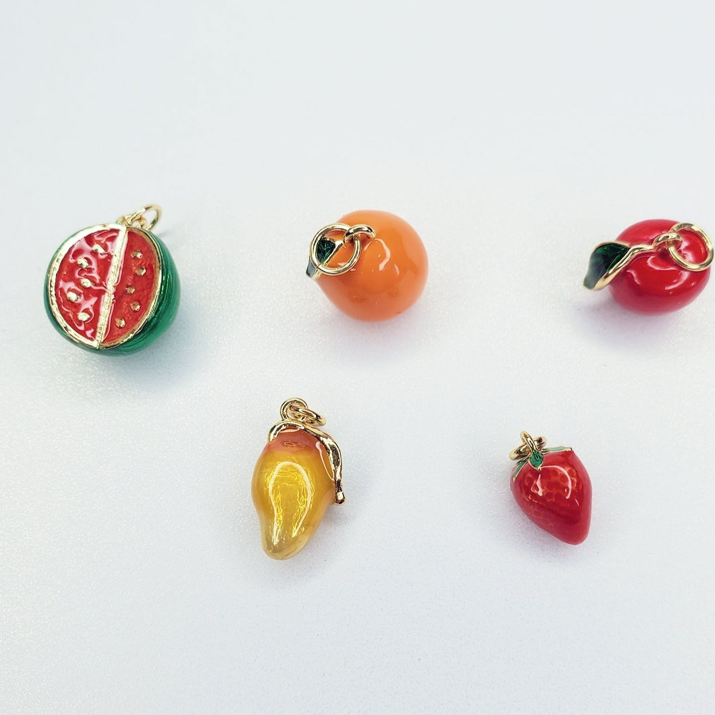 18K Real Gold Plated 3D Enamel Fruit Charm