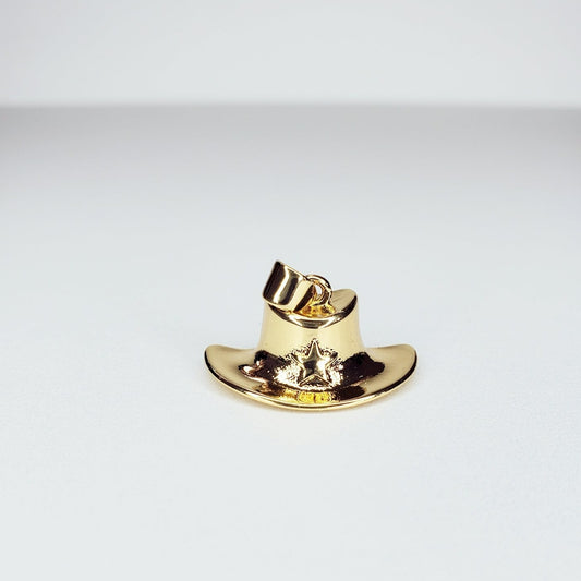 18K Real Gold Plated Star Cowboy Hat Charm