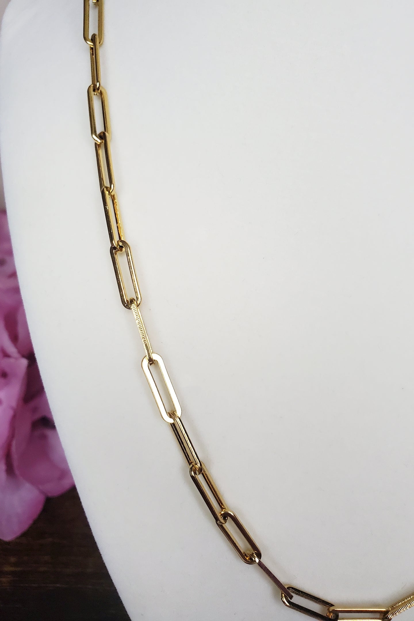 Stainless Steel 19.5" Paperclip Link Chain Necklace- Available In Gold & Silver!