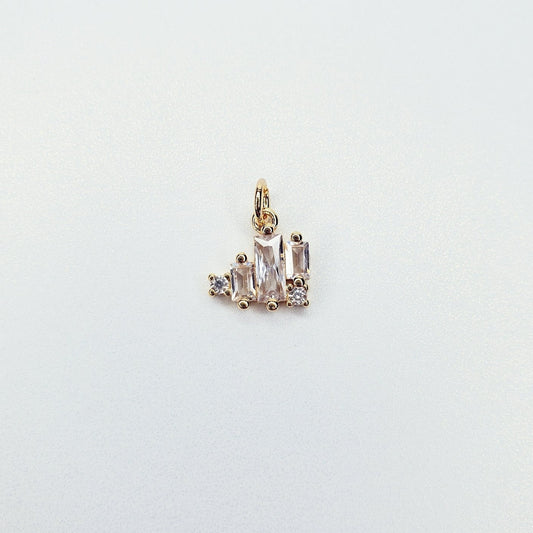 Gold Filled Mini Gold Heart Baguette Cubic Zirconia Charm