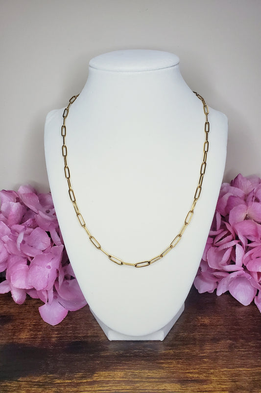 Stainless Steel 20" & 17.7" Paperclip Link Chain Necklace- Available In Gold & Silver!