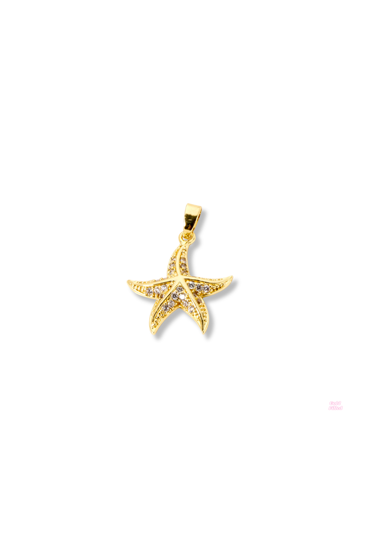 Starfish Micro Pave Cubic Zirconia Charm