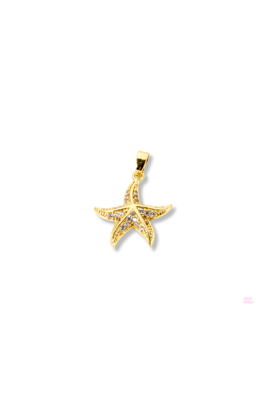 Starfish Micro Pave Cubic Zirconia Charm