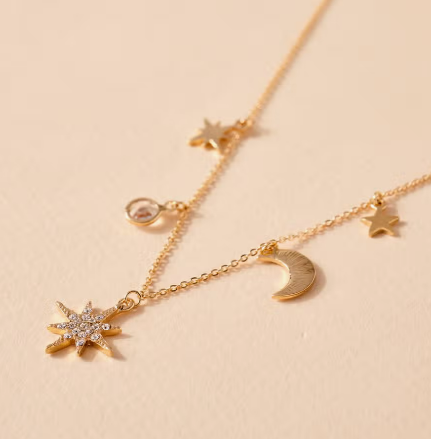 Nova Celestial Charm 16" Gold Plated Necklace