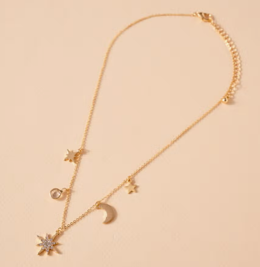 Nova Celestial Charm 16" Gold Plated Necklace