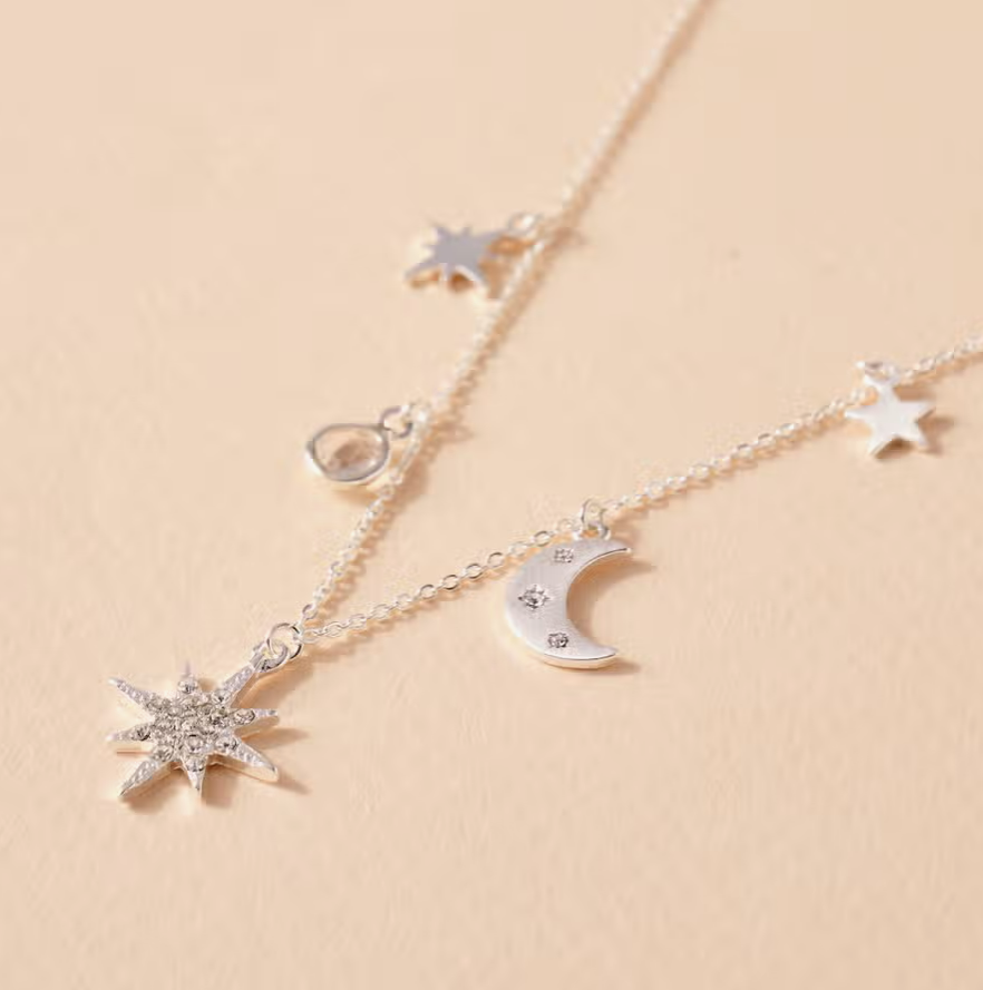 Nova Celestial Charm 16" Silver Plated Necklace