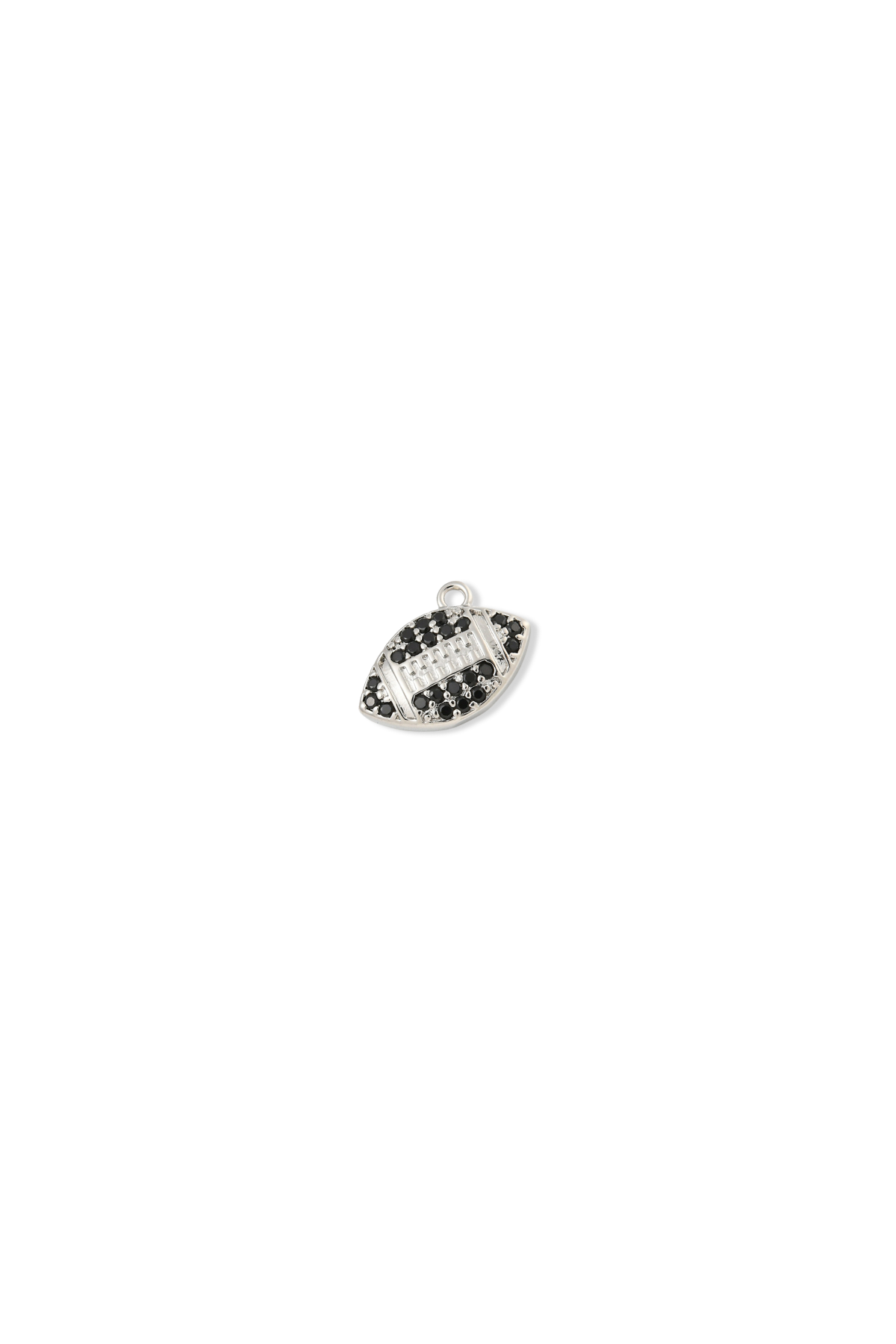 Black Cubic Zirconia Micro Pave Football Charm
