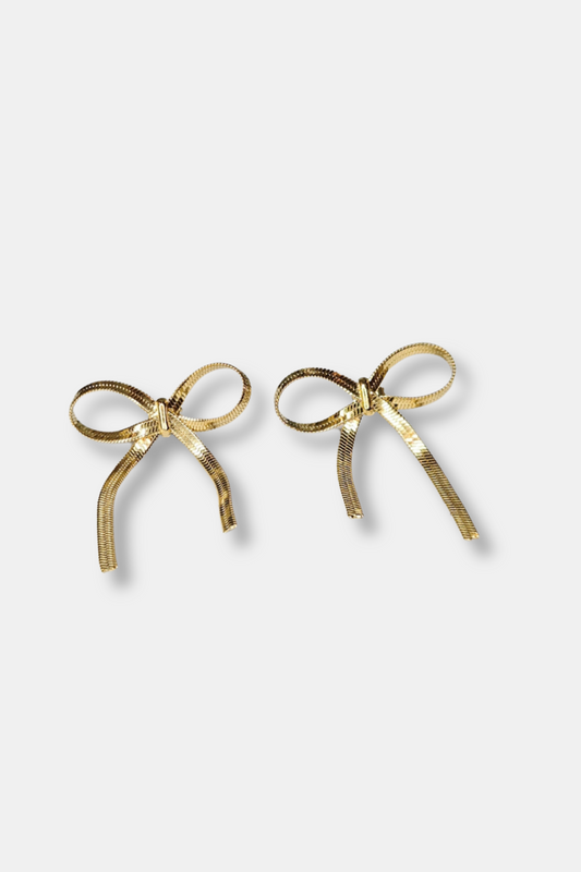 *50% OFF APPLIED AT CHECKOUT!* Classy Bowknot Real Gold Plated Stainless Steel Earrings- Gold & Silver Available!