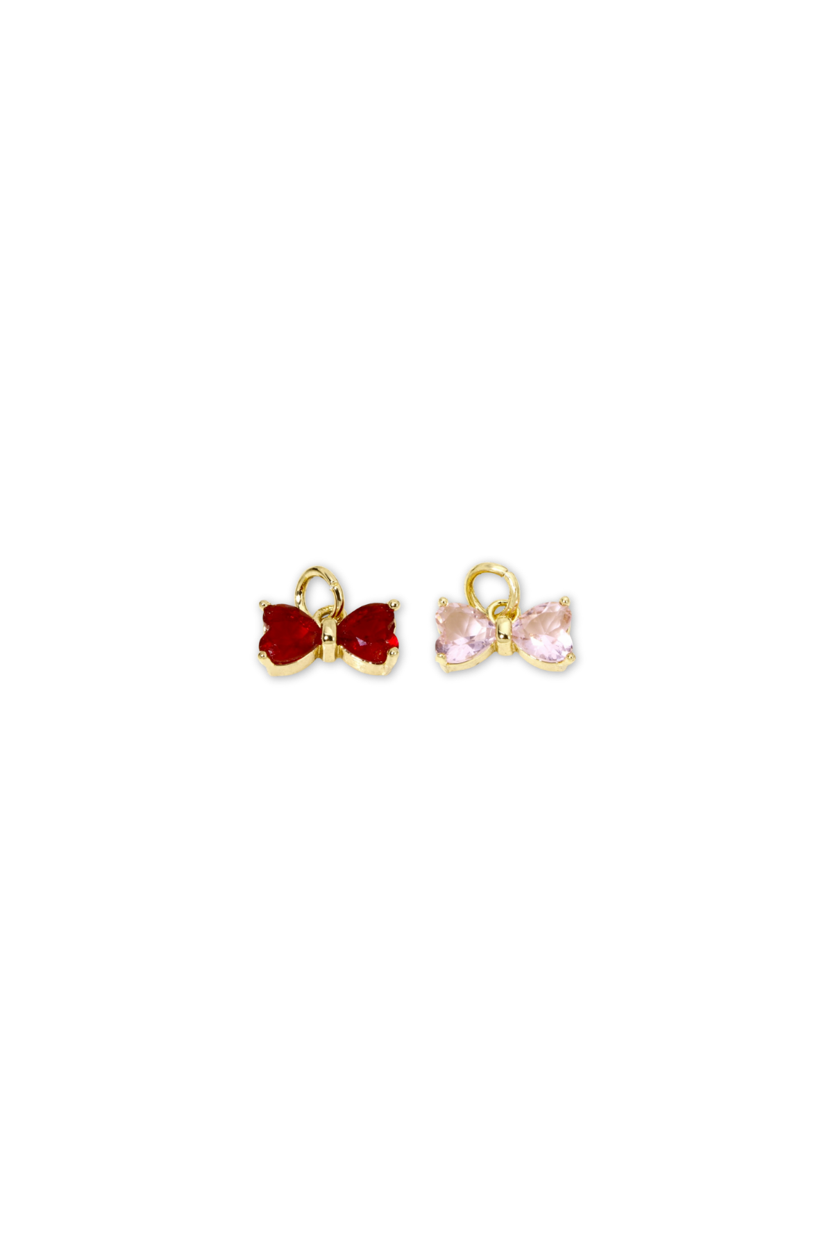 Cubic Zirconia Crystal Dainty Bow Charm