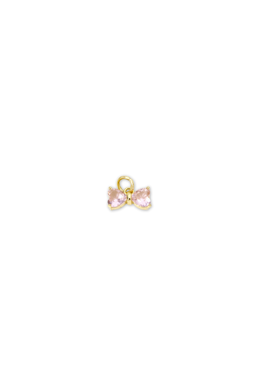 Cubic Zirconia Crystal Dainty Bow Charm
