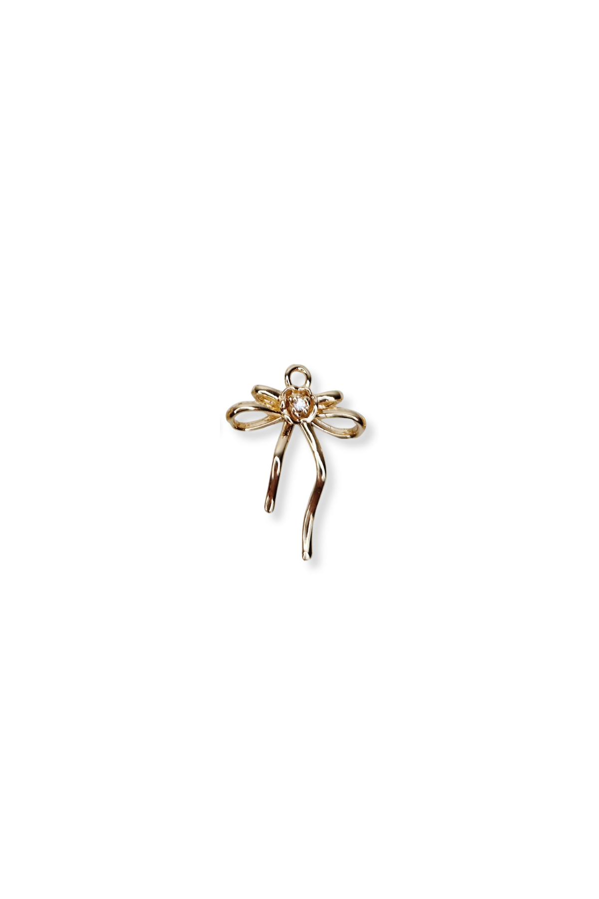 Cubic Zirconia Rose Bow Charm