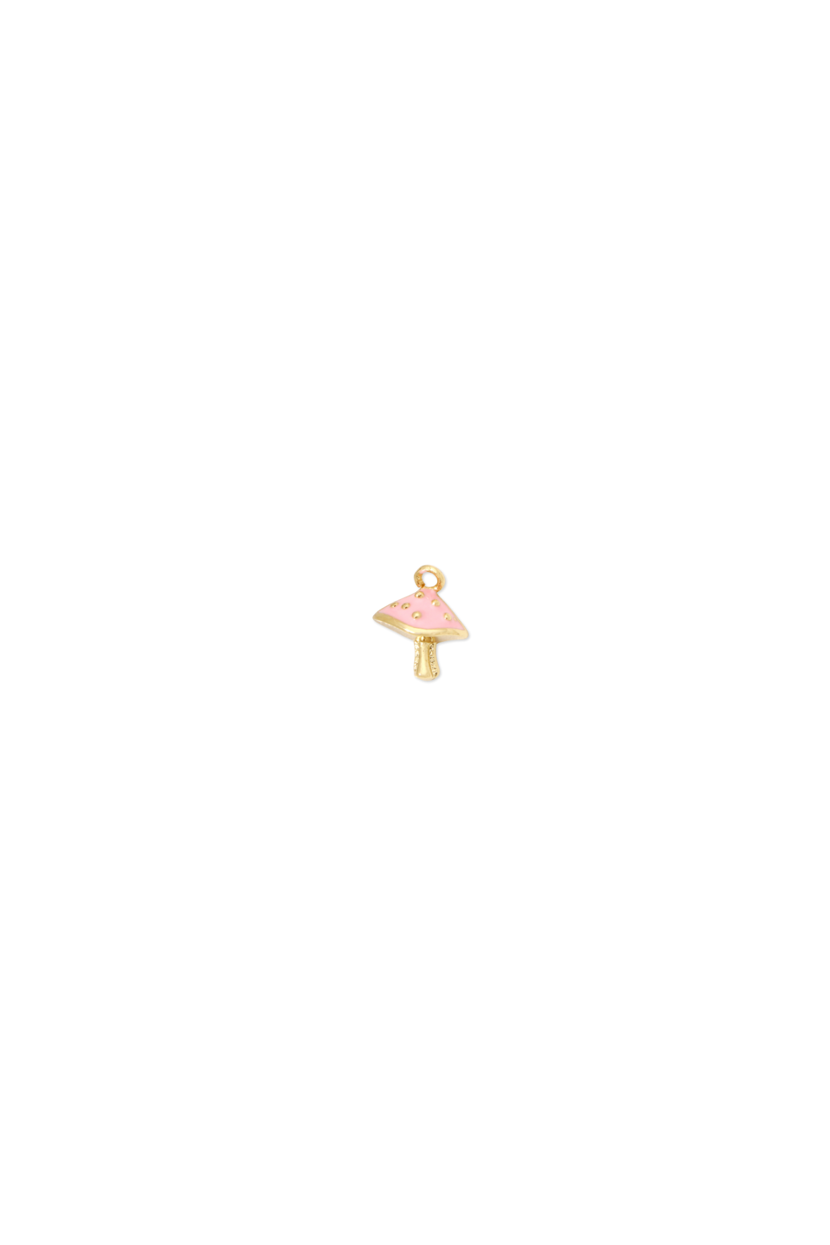 Dainty Enamel Light Pink Mushroom Charm