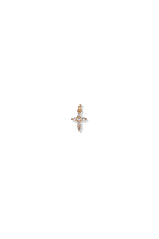 Dainty Cubic Zirconia Cross Charm