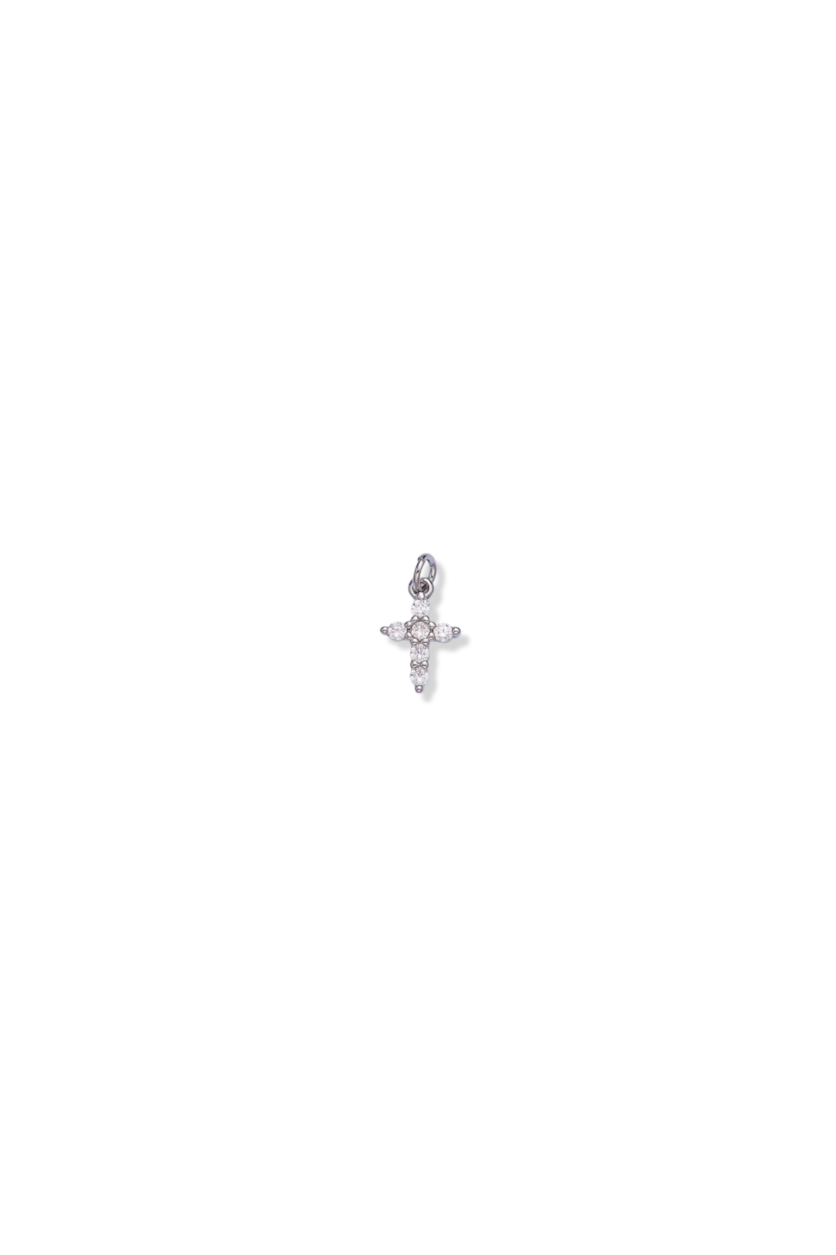 Dainty Cubic Zirconia Cross Charm