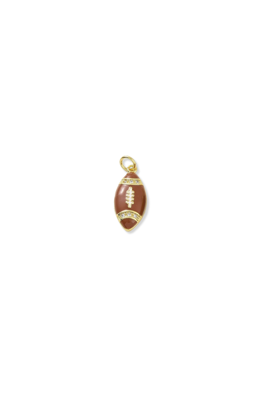 Cubic Zirconia Micro Pave Enamel Football Charm