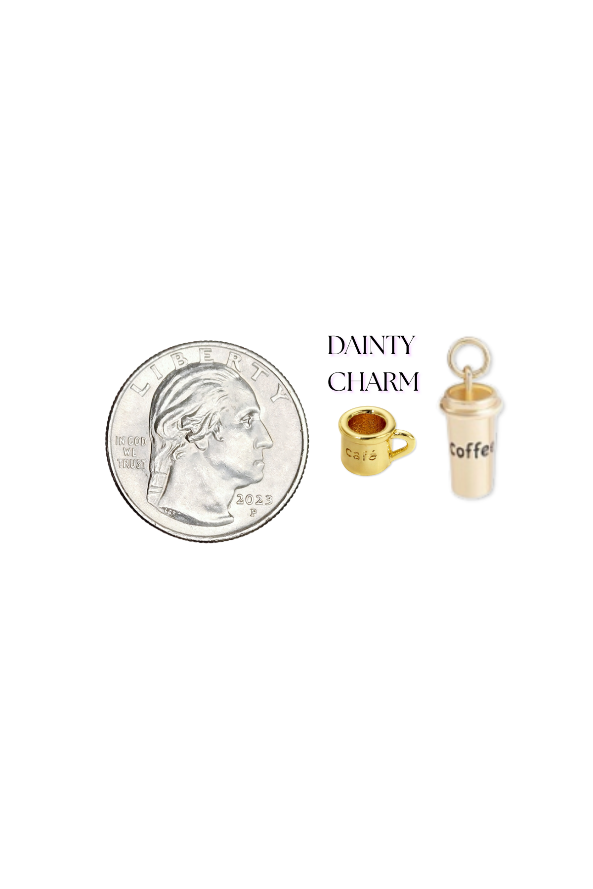 Gold Coffee Charms