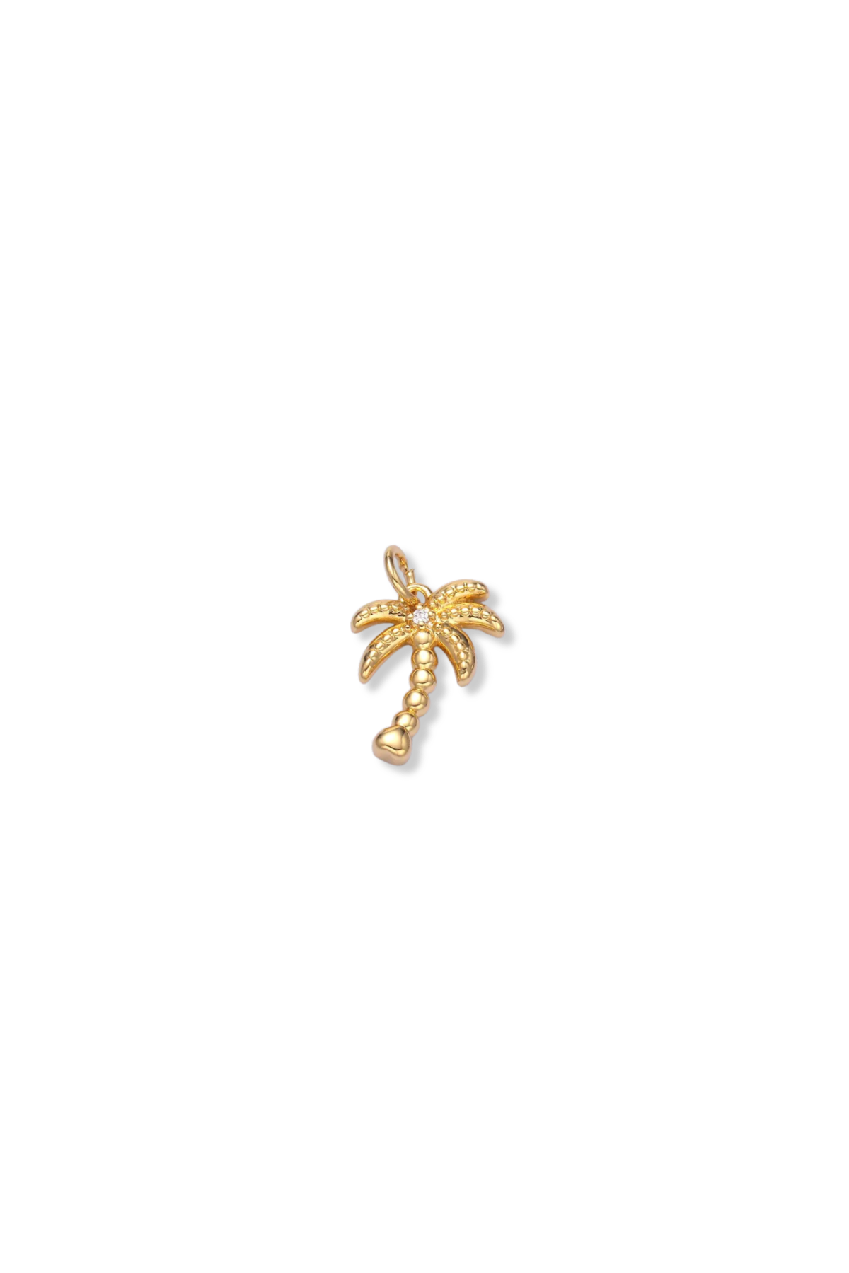 Gold Filled CZ Accent Palm Tree Charm