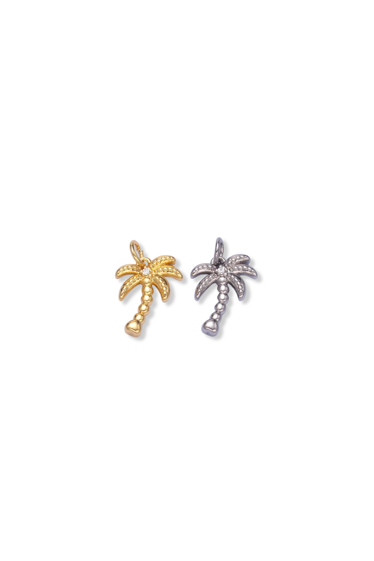 Gold Filled CZ Accent Palm Tree Charm