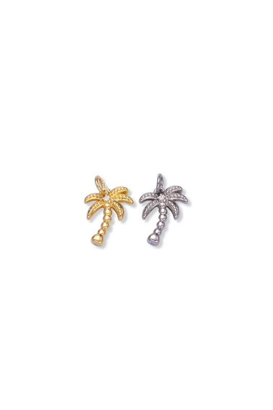 Gold Filled CZ Accent Palm Tree Charm