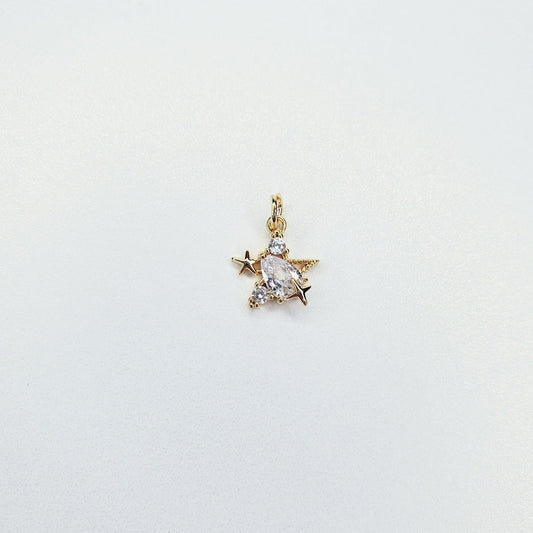 16K Gold Filled Celestial Star Cubic Zirconia Charm