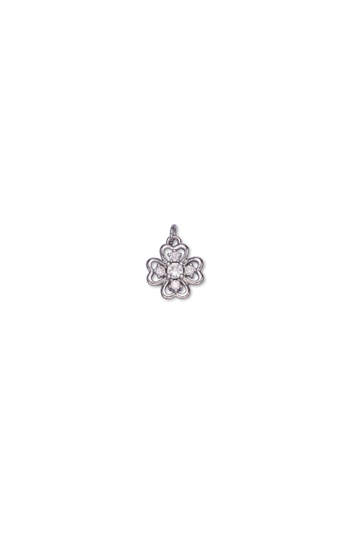 Gold Filled CZ Fancy Clover Charm