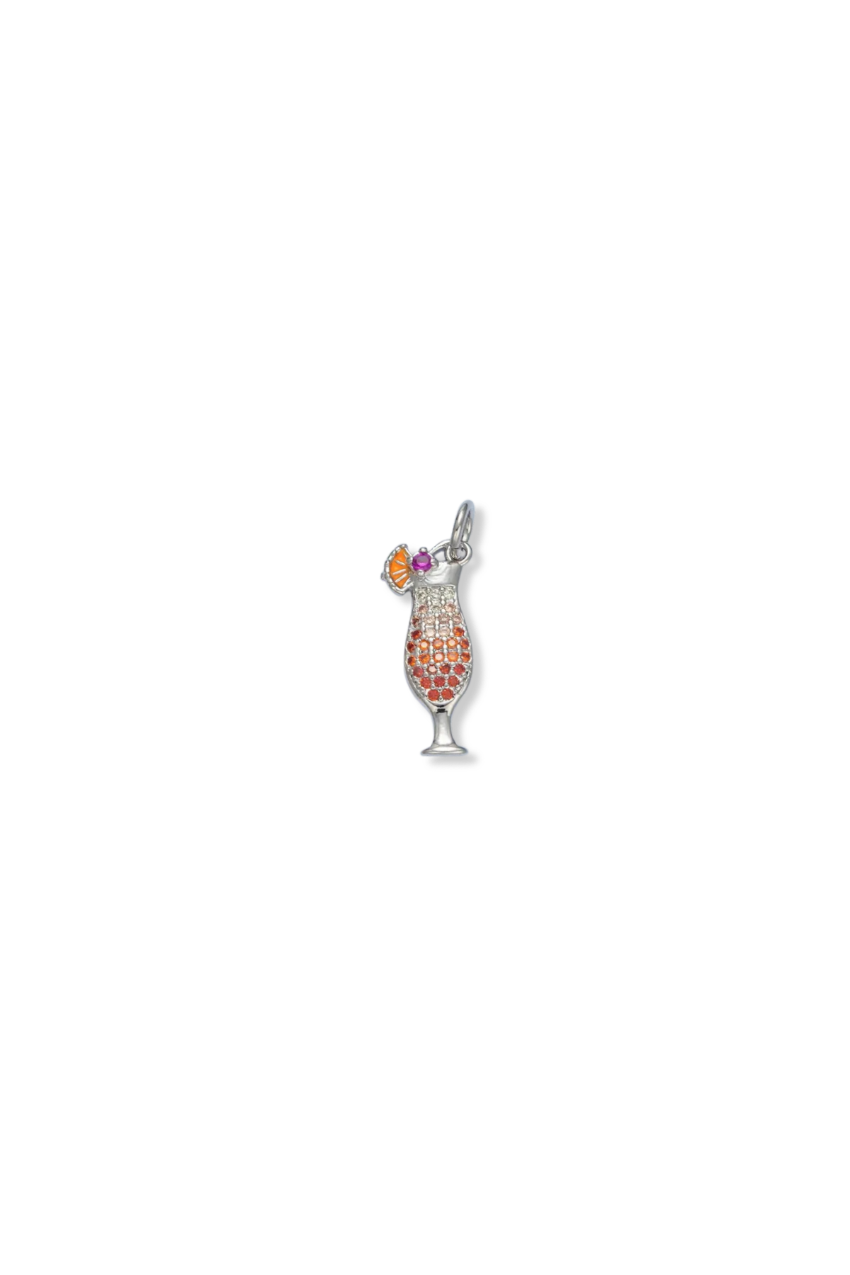 Gold Filled CZ Micro Pave Tropical Drink Charm