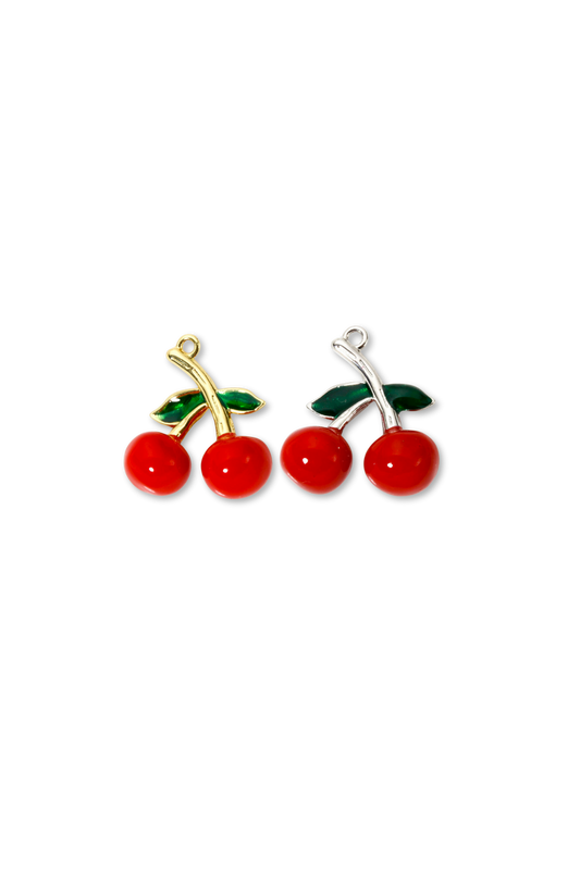 Large 3D Enamel Cherry Charm