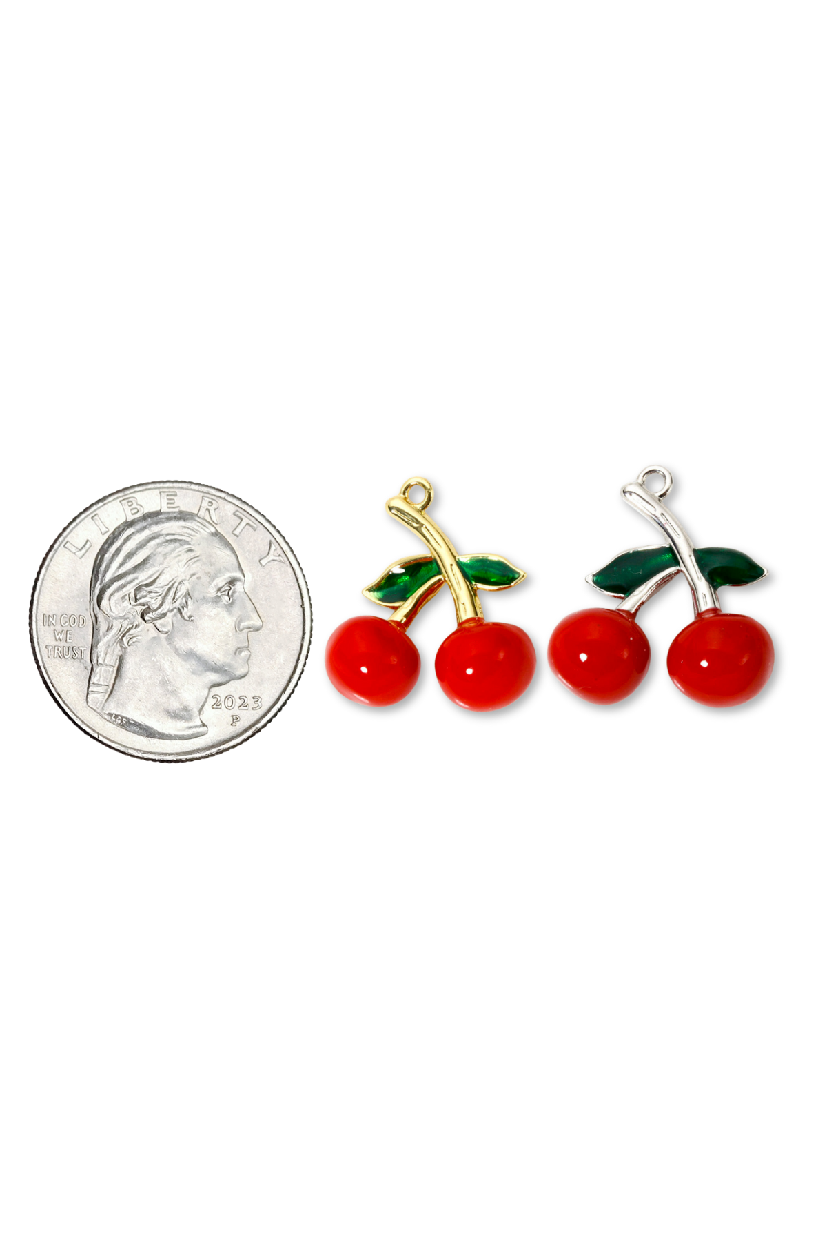 Large 3D Enamel Cherry Charm