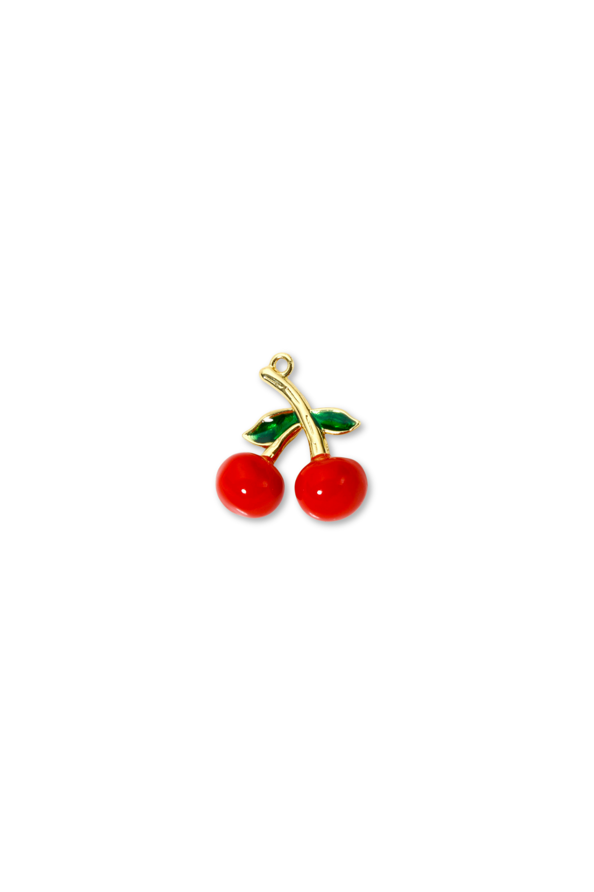 Large 3D Enamel Cherry Charm