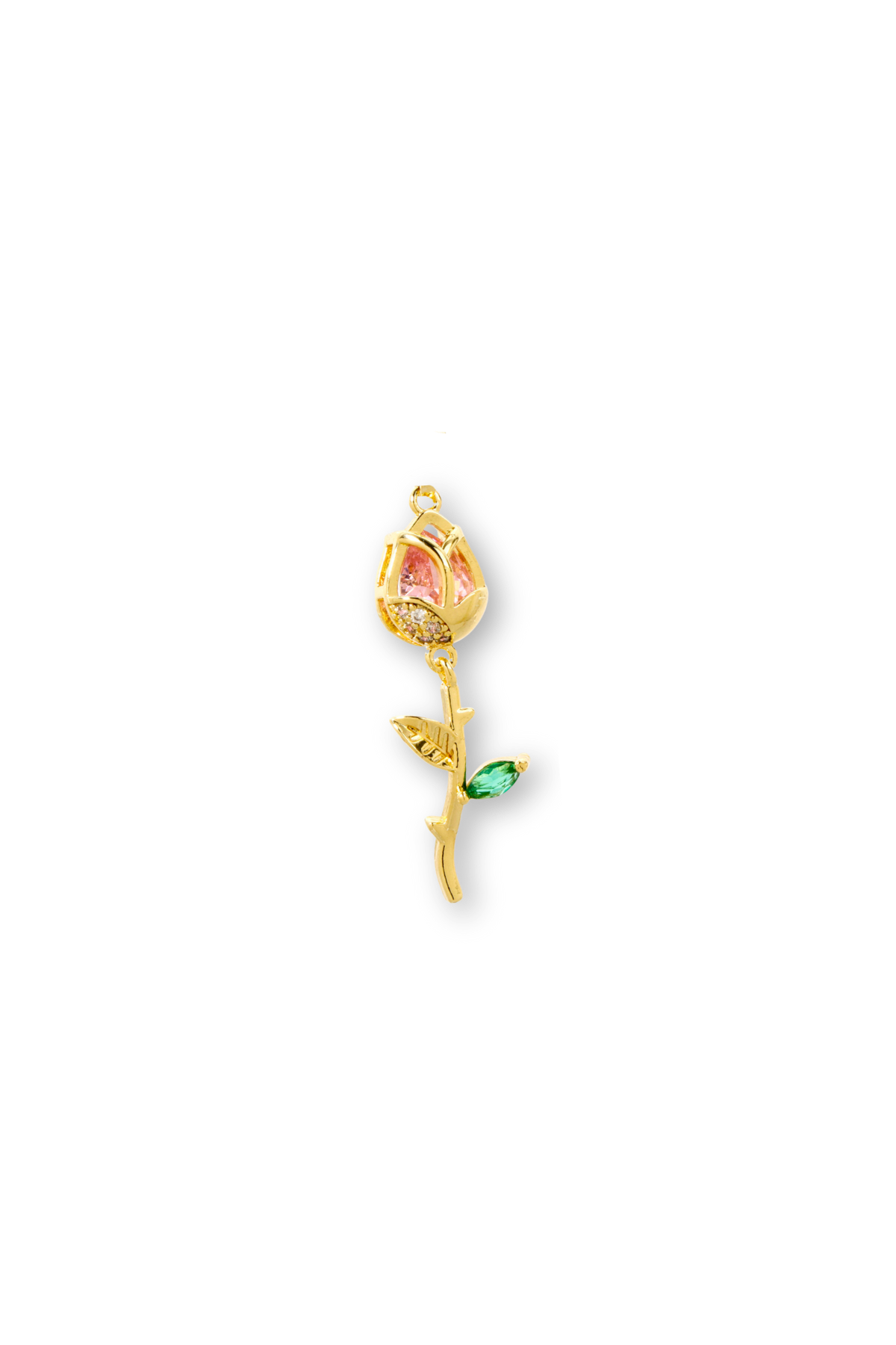 Large Movable CZ Tulip Charm