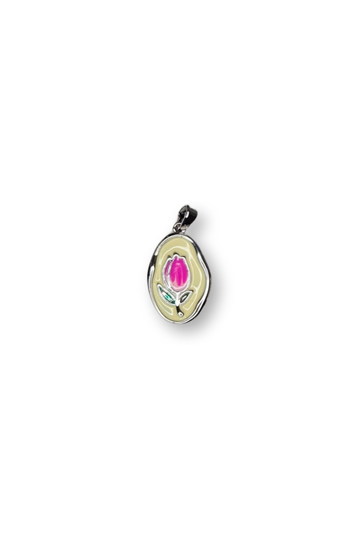 Oval Enamel Tulip Charm