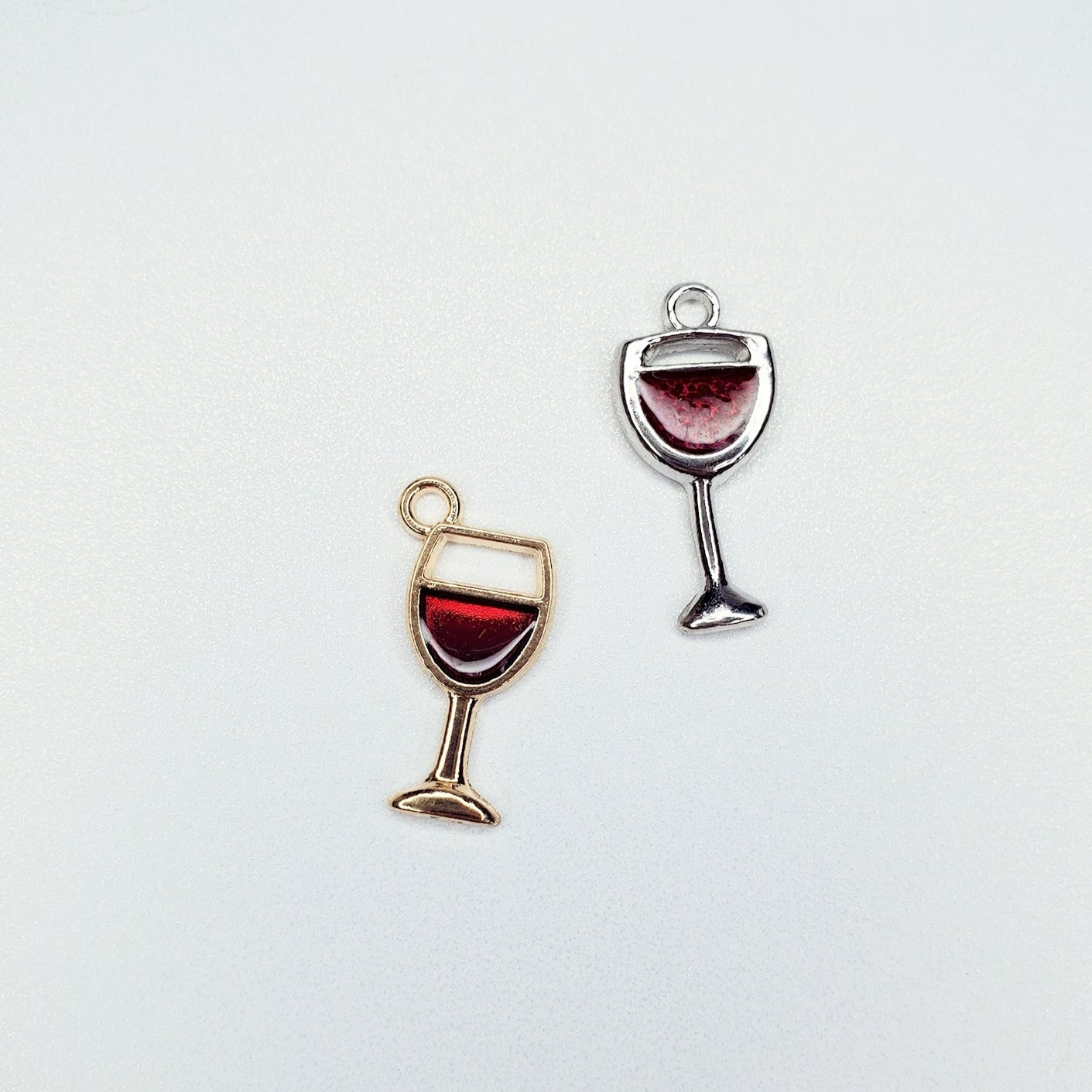 Enamel Red Wine Glass Charm- Available in Gold & Silver!